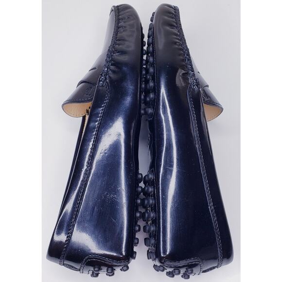 TOD'S Gommino Black Patent Leather Driving Shoes Penny Loafers Women's 36/US6 - Picture 11 of 16